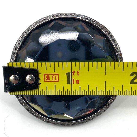 Large Silver Tone Pewter Stone Textured Oversized Statement Ring Costume Jewelry - Picture 6 of 6